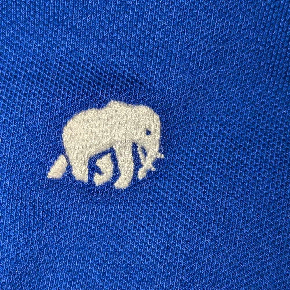 Banana Republic Mens XXL Tall Slim Fit Pique Polo Shirt Royal Blue Elephant Logo